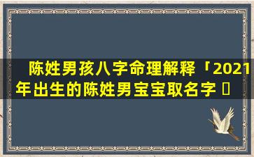 陈姓男孩八字命理解释「2021年出生的陈姓男宝宝取名字 ☘ 」